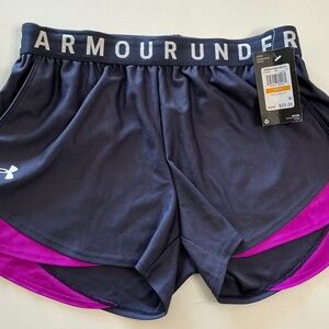 NWT Under Armour purple dark blue athletic shorts S/P